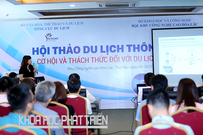 Toàn cảnh hội thảo về du lịch thông minh tại Khu công nghệ cao Hòa Lạc. Ảnh: Loan Lê
